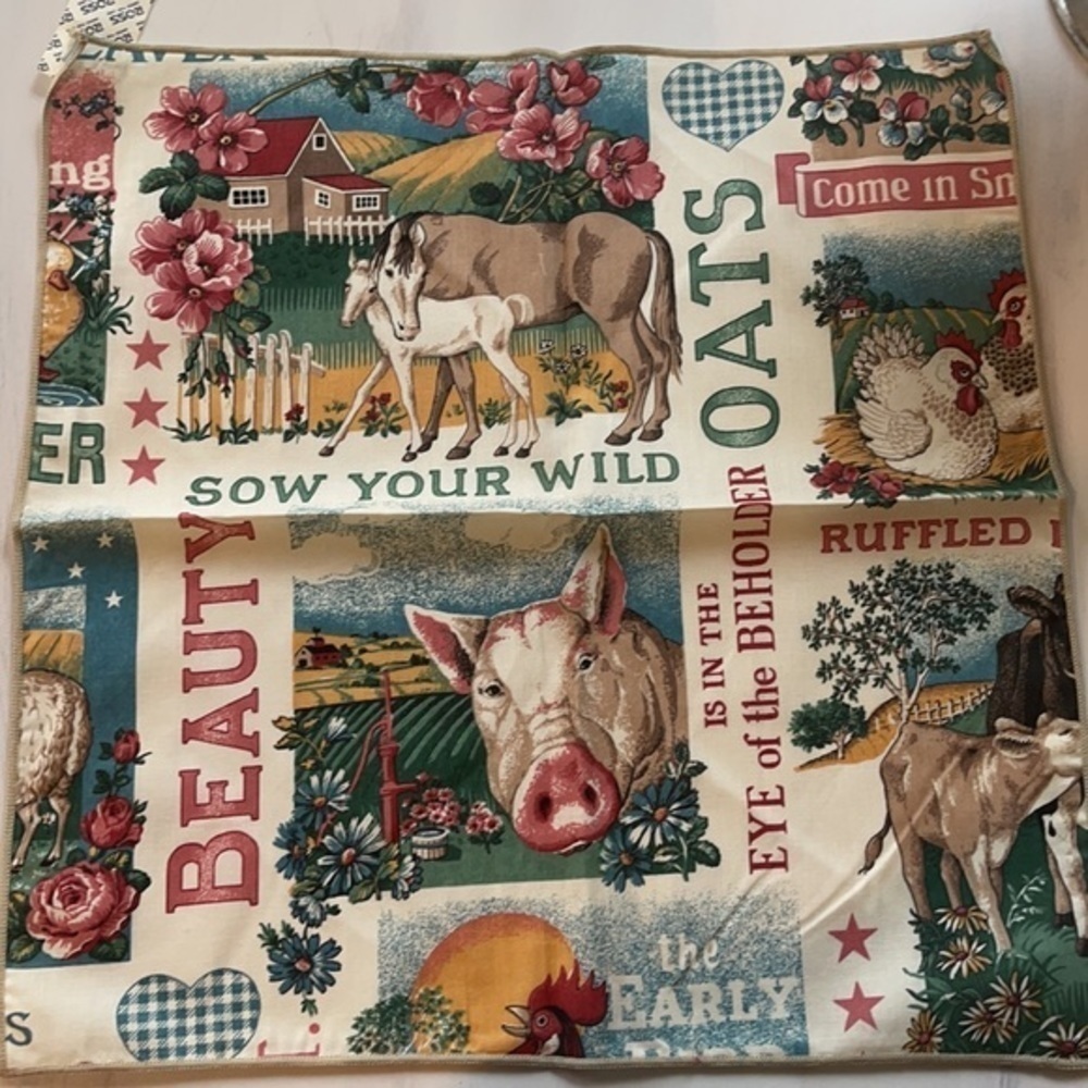 Vintage country rooster napkins set of 4‎